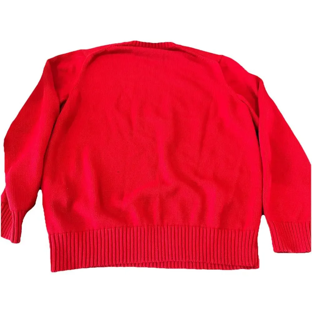 Ralph Lauren Red Crewneck Sweater with Blue Pony